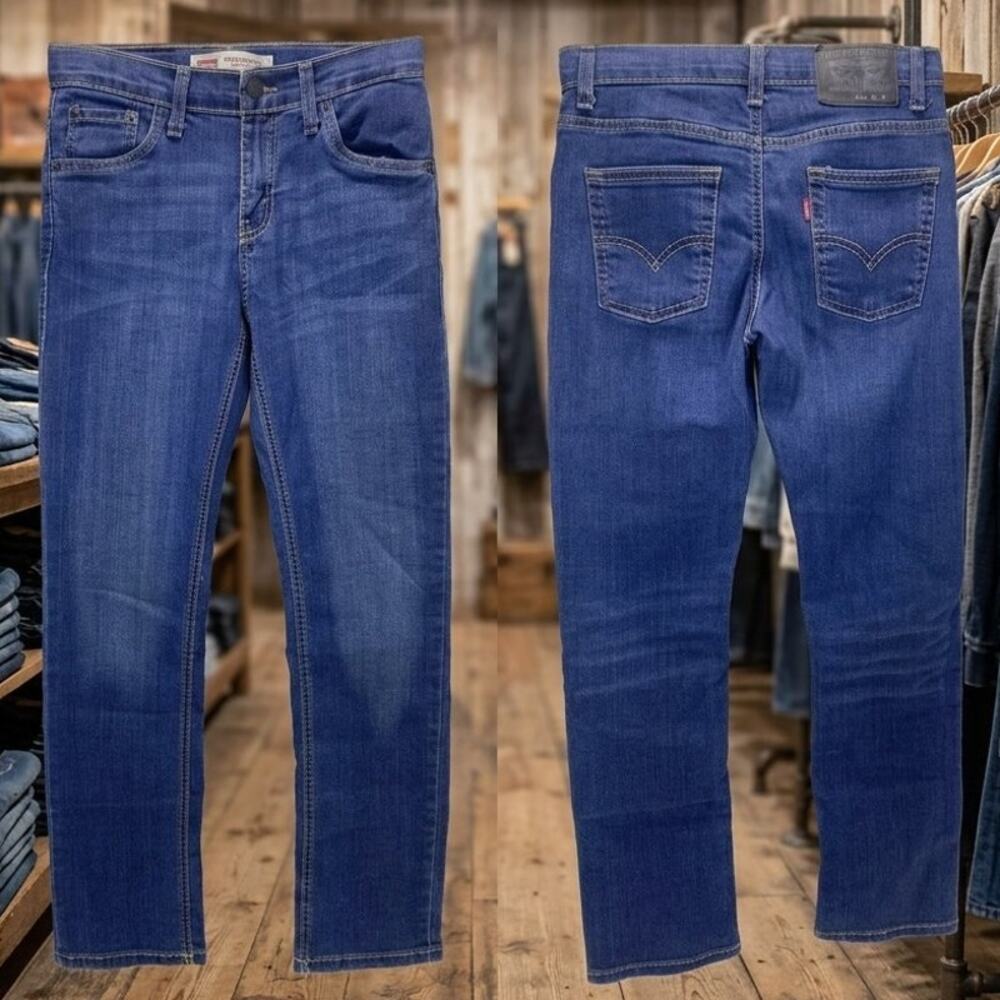 Levi's 511 Slim Fit Blue Denim Jeans Adjustable Waist Boy's Size 12 Reg (26x27)